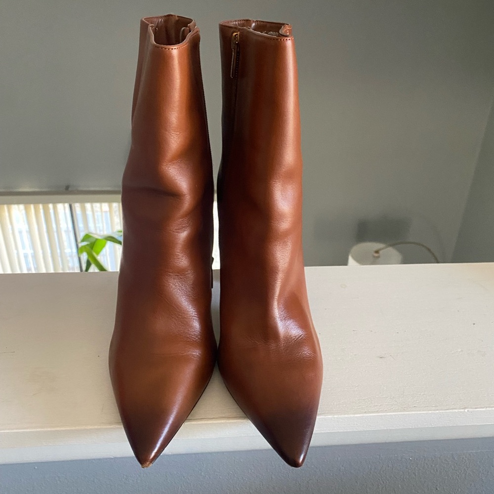 Chic Brown Leather Ankle Boots